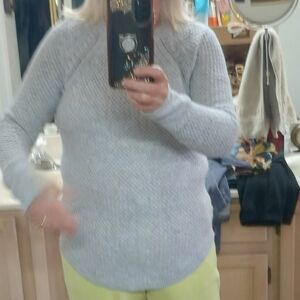 LOFT Gray Crew Neck Sweater